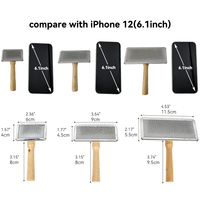 Sierść psa Remover Combs kot domowy do usuwania sierści szczotka drewniana rączka szczeniaczek grzebień groomerski długie włosy koty psy środki czystości 2